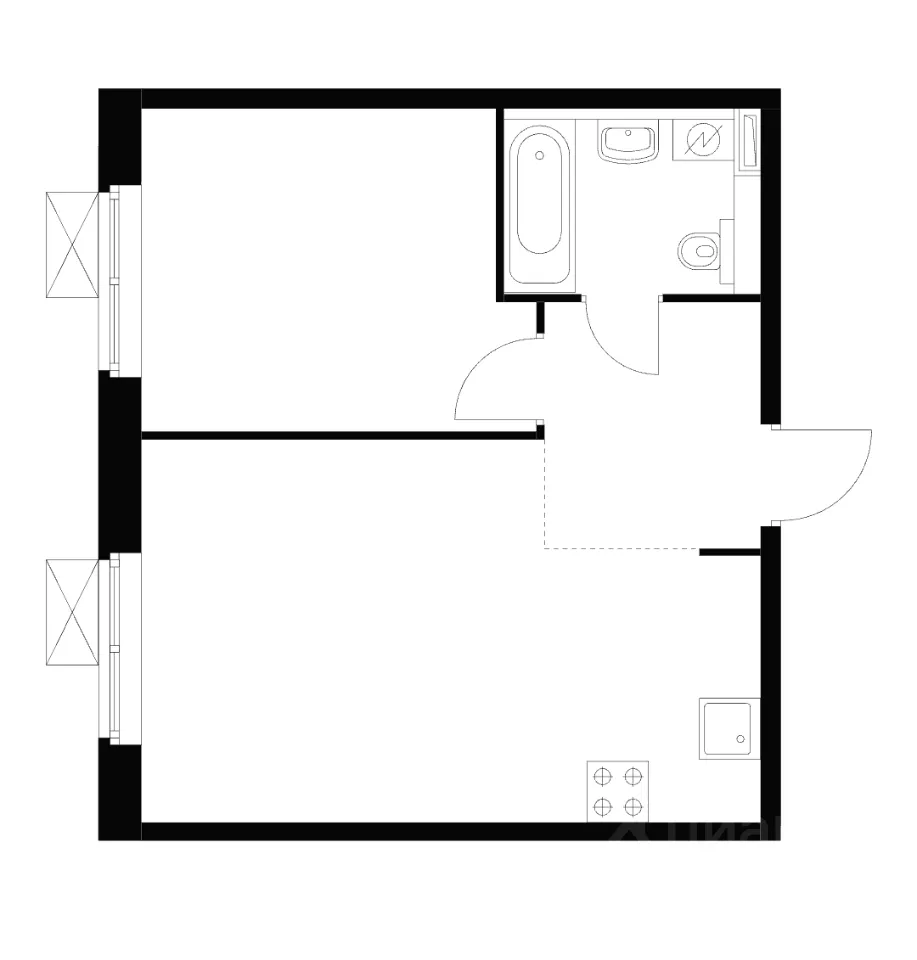 1-комн. квартира, 41 м², 12/17 этаж