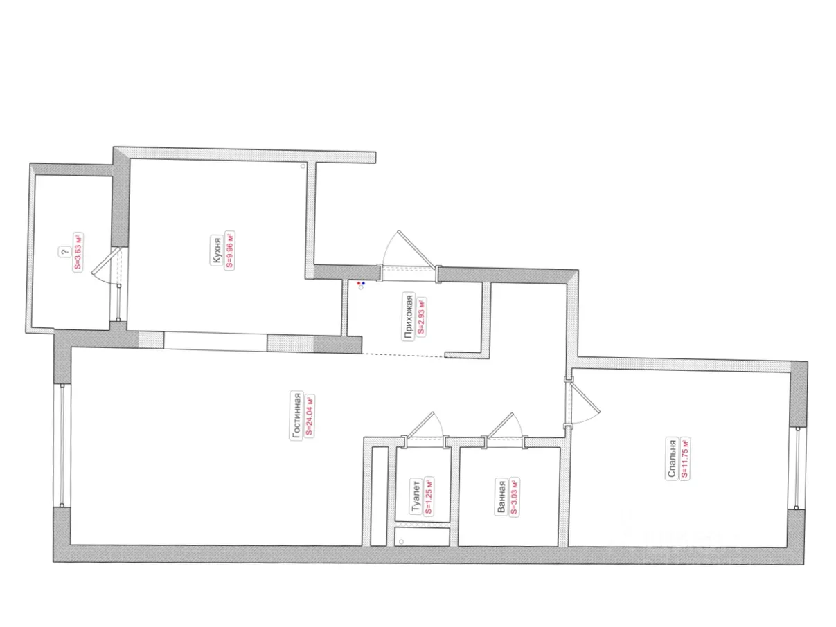 2-комн. квартира, 55 м², 13/22 этаж